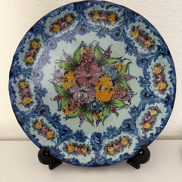 Handpainted Vestal Alcobaca Porcelain Plate 14”~Portugal - Picture 8 of 8